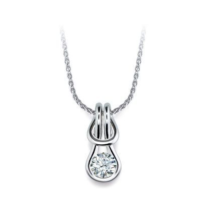Everlon Diamond Knot Necklace in Sterling Silver