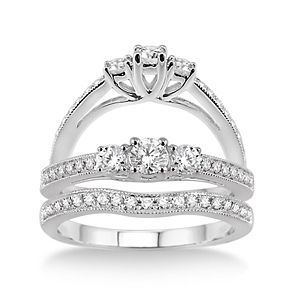 Elegant 1/2 Carat Diamond Wedding Set 14k White Gold