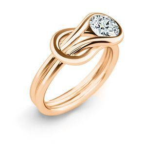 Everlon Diamond Knot Ring in 14k Rose Gold
