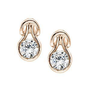 Elegant Everlon Diamond Knot Earrings 14k Rose Gold