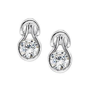 Everlon Diamond Knot Earrings in Sterling Silver