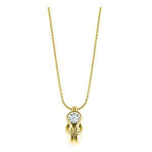 Everlon 1/4 Ct. Diamond Knot Pendant 14k Yellow Gold
