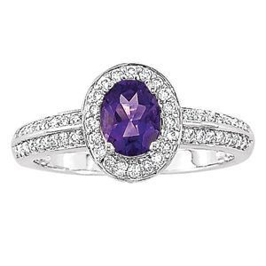Elegant Amethyst Diamond Ring