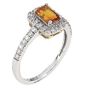 Charming Citrine Diamond Ring
