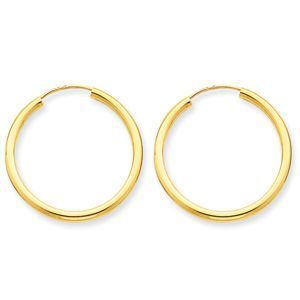 Alluring 14k Yellow Gold Endless Hoop Earrings