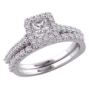 Spectacular Princess Cut Diamond Bridal Set