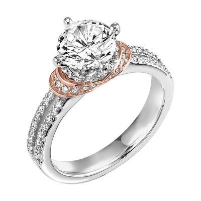 ArtCarved Rose Gold Accented Engagement Ring