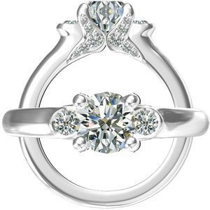 Harout R Three Stone Diamond Engagement Ring