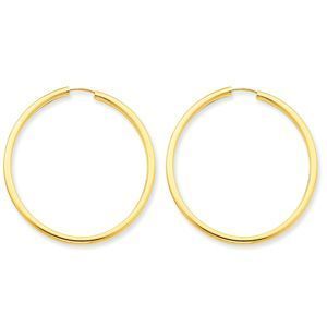 Exquisite 14k Yellow Gold Endless Hoop Earrings