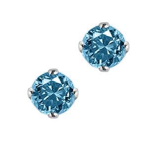 Elegant 1/3 Carat Blue Diamond Stud Earrings