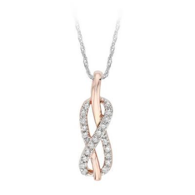 Fashionable Two Tone Infinity Diamond Pendant