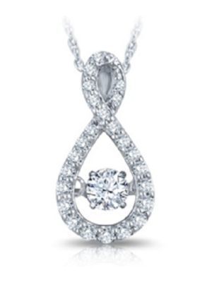 Heartbeat Diamond Pendant In White Gold