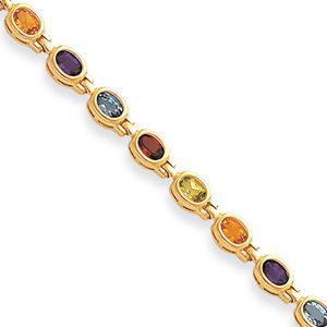14k Gemstone Rainbow Bracelet