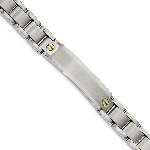 Brushed and Polished Stainless Steel Men's ID bracelet
