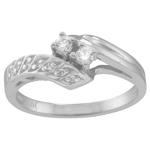 Mothers Ring Style 28 Birthstone Ring with 2 Stones